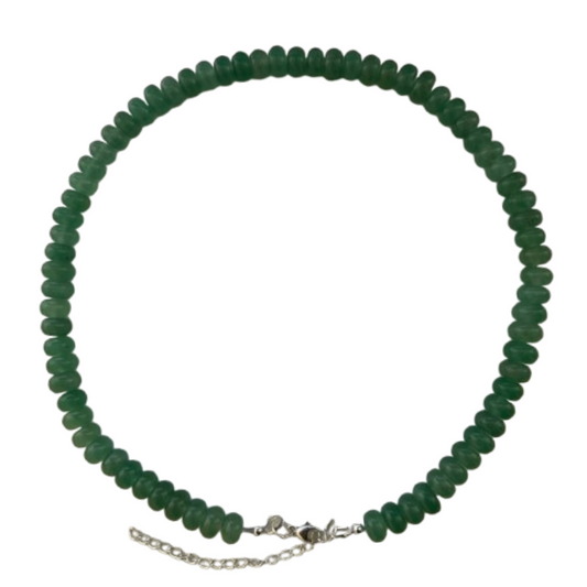 Green Aventurine Gemstone Roller Necklace