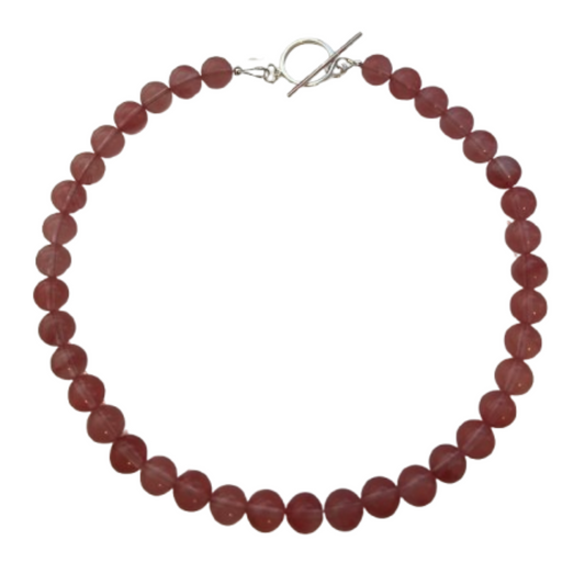 Cherry Quartz Gemstone Bubble Necklace